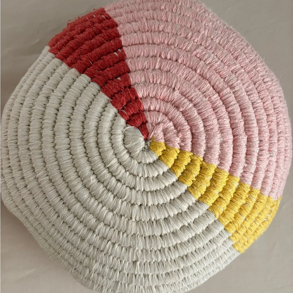 Anthropologie Set of 2 Handwoven Solstice Spiral Pillow